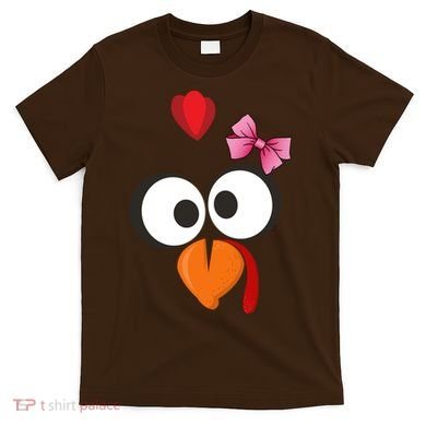 Cute Turkey Face Pink Bow Tie  T-Shirt