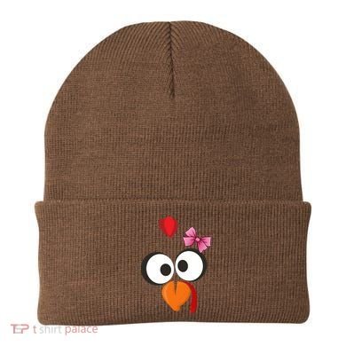 Cute Turkey Face Pink Bow Tie  Beanie