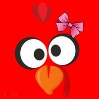 Cute Turkey Face Pink Bow Tie  Santa Hat thumb 1