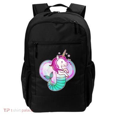 Cute Unicorn Mermaid Heart Backpack