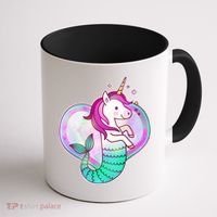 Cute Unicorn Mermaid Heart Coffee Mug thumb 1