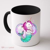 Cute Unicorn Mermaid Heart Coffee Mug thumb 0