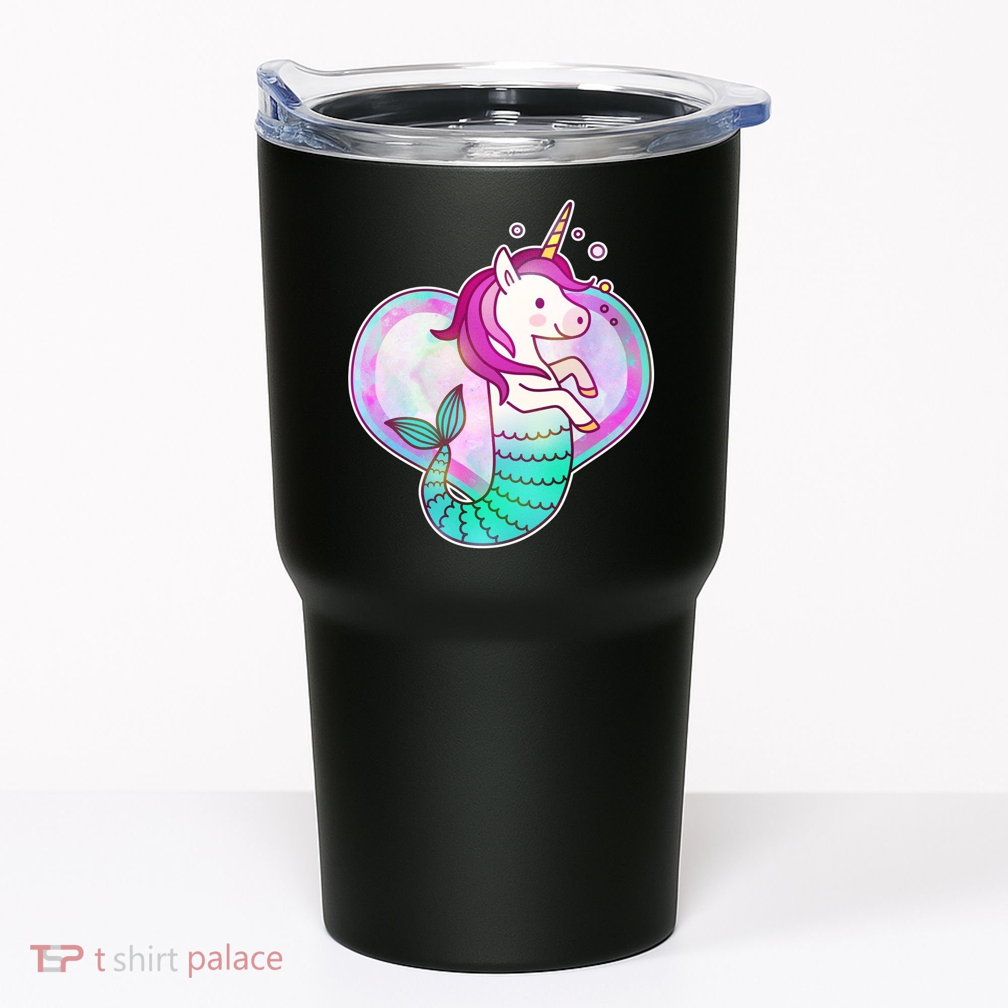 Cute Unicorn Mermaid Heart Tumbler