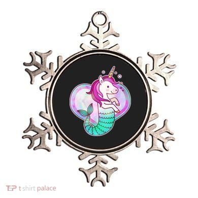 Cute Unicorn Mermaid Heart Ornament
