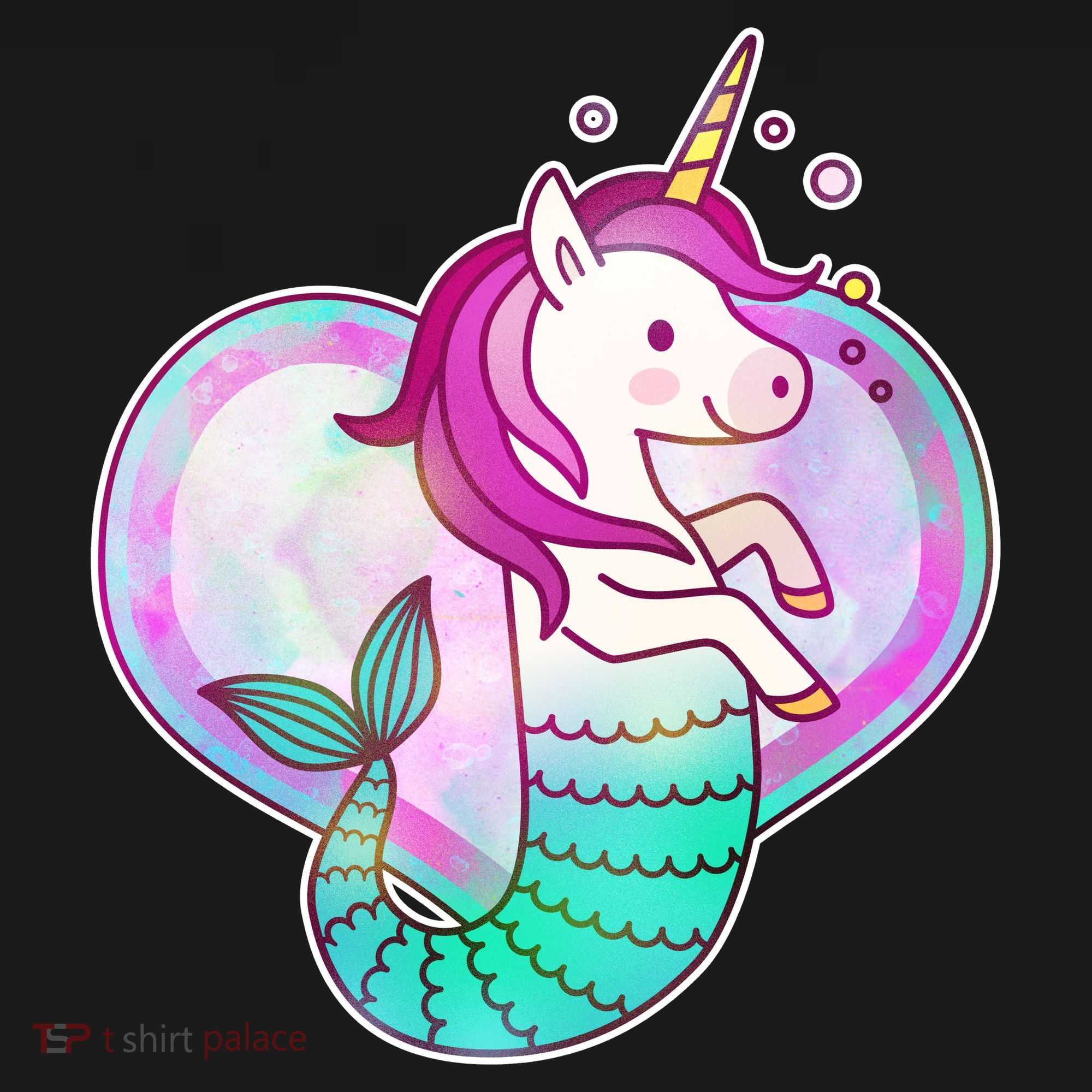 Cute Unicorn Mermaid Heart Ornament