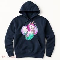 Cute Unicorn Mermaid Heart Hoodie thumb 0
