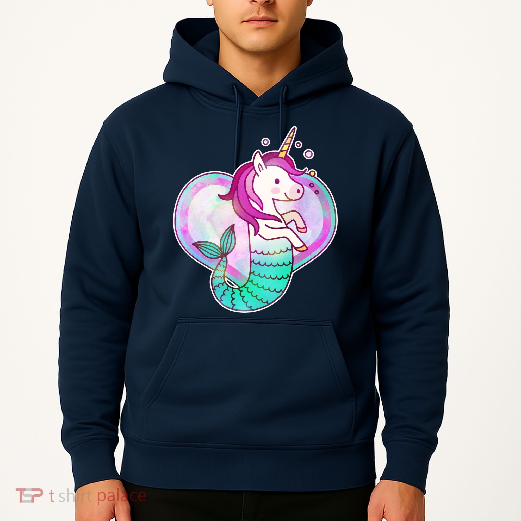 Cute Unicorn Mermaid Heart Hoodie