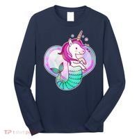 Cute Unicorn Mermaid Heart Long Sleeve Shirt thumb 0