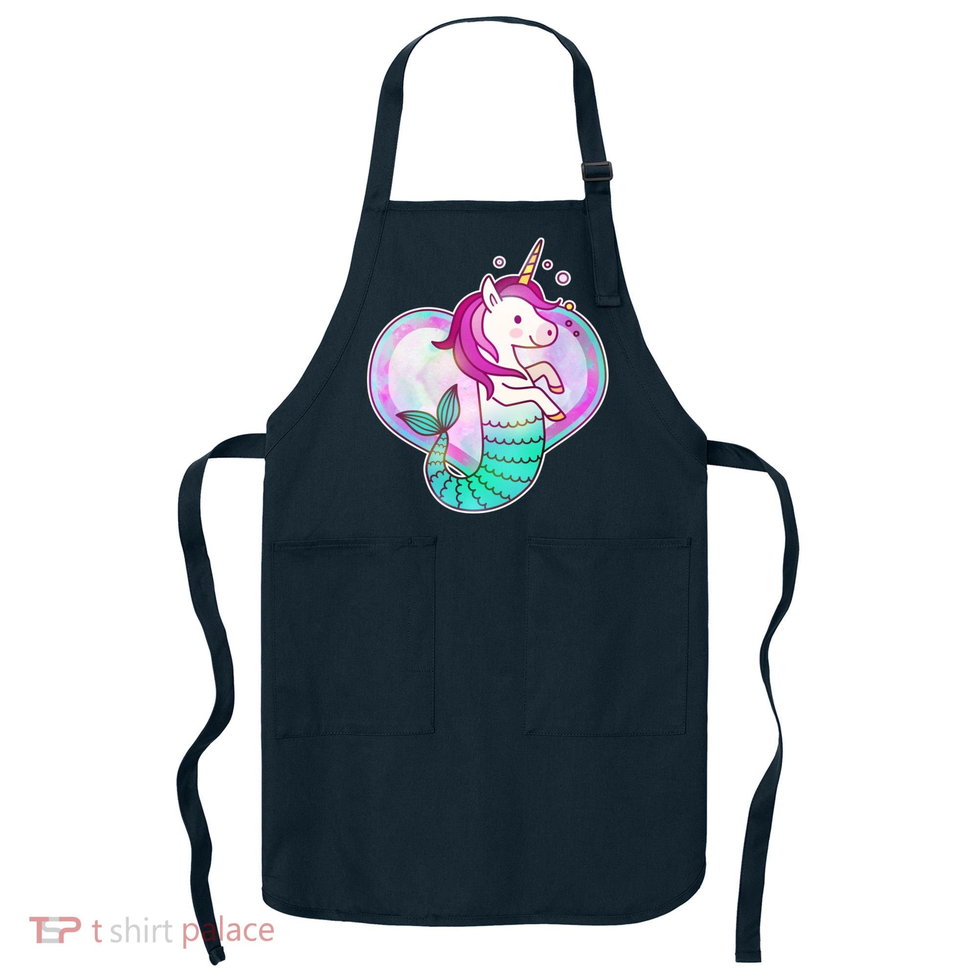 Cute Unicorn Mermaid Heart Apron