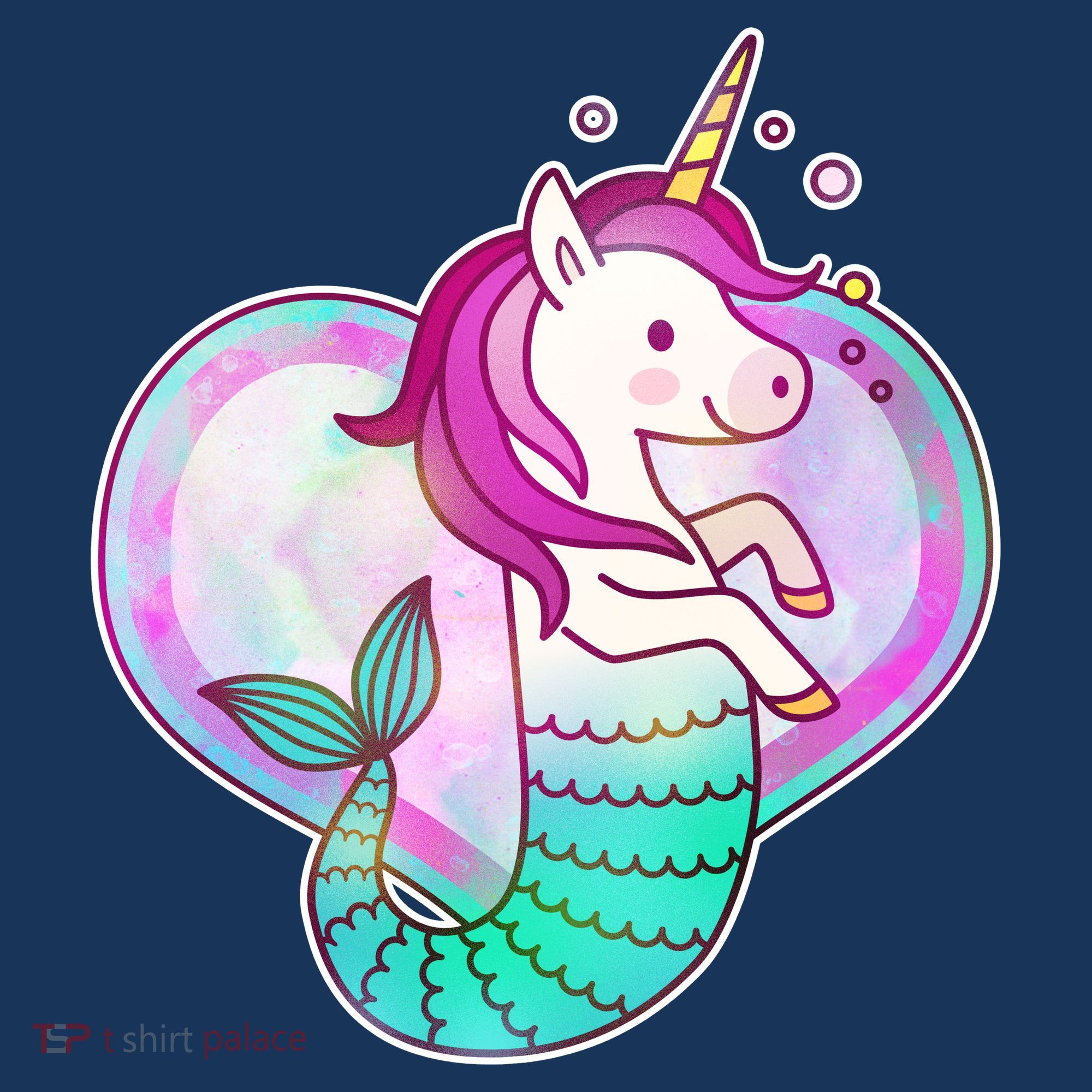Cute Unicorn Mermaid Heart T-Shirt