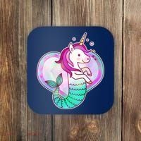 Cute Unicorn Mermaid Heart Coaster thumb 0