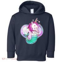 Cute Unicorn Mermaid Heart Toddler Hoodie thumb 0