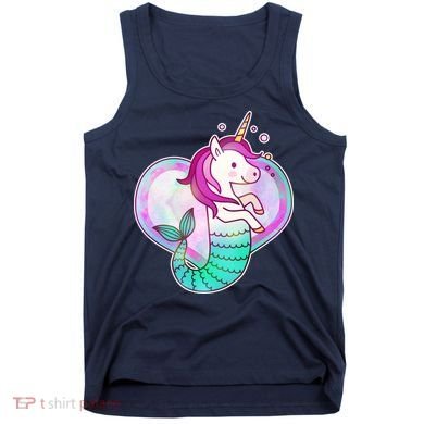 Cute Unicorn Mermaid Heart Tank Top