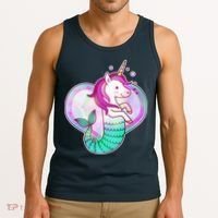 Cute Unicorn Mermaid Heart Tank Top thumb 3