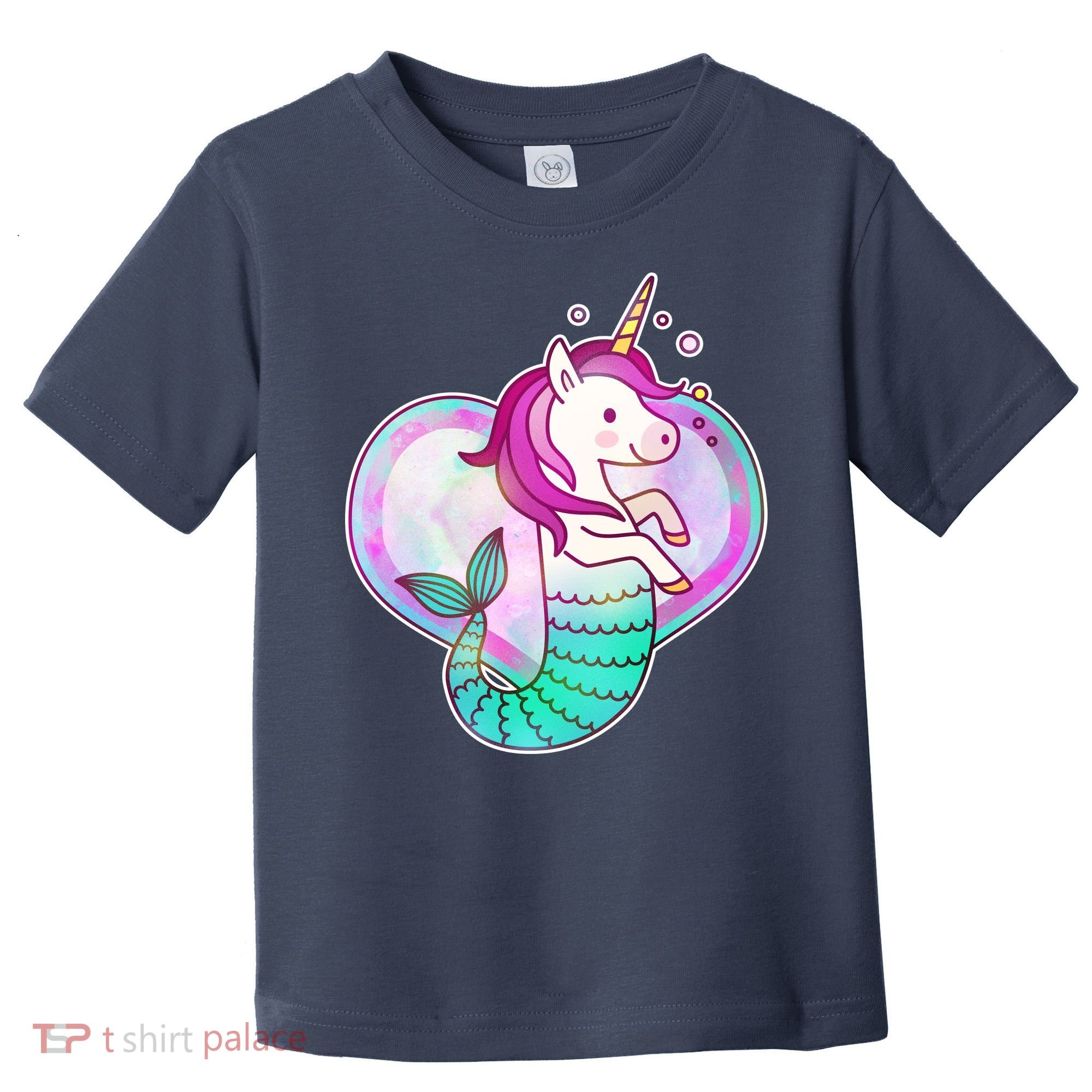 Cute Unicorn Mermaid Heart Toddler T-Shirt