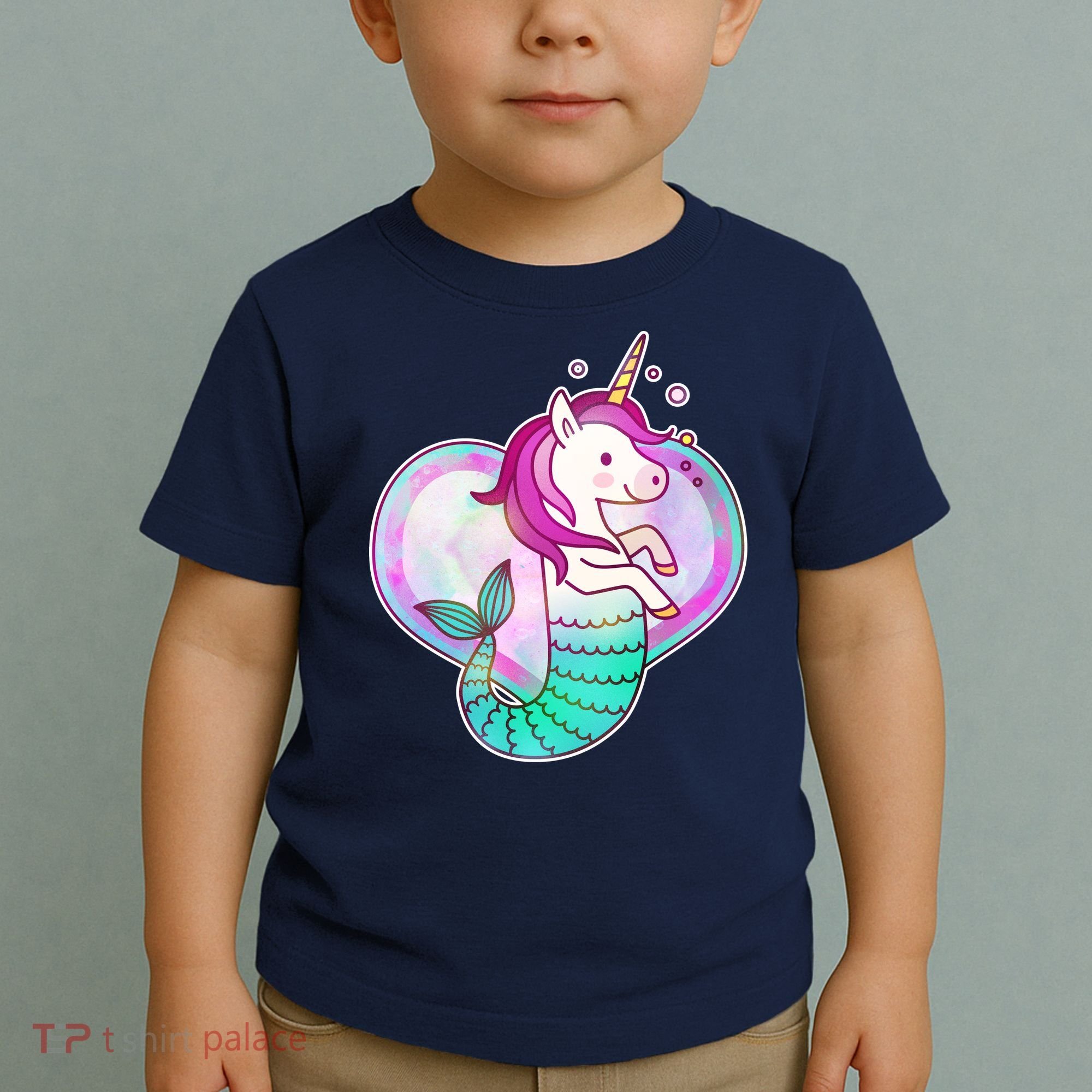 Cute Unicorn Mermaid Heart Toddler T-Shirt