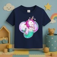 Cute Unicorn Mermaid Heart Toddler T-Shirt thumb 3