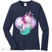 Cute Unicorn Mermaid Heart Women's Long Sleeve Shirt thumb 0
