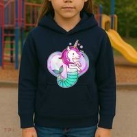 Cute Unicorn Mermaid Heart Kids Hoodie thumb 3