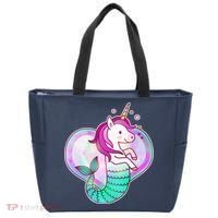 Cute Unicorn Mermaid Heart Tote Bag thumb 0
