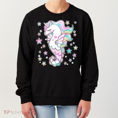 Cute Unicorn Seahorse Uni-Maid Women's Sweatshirt