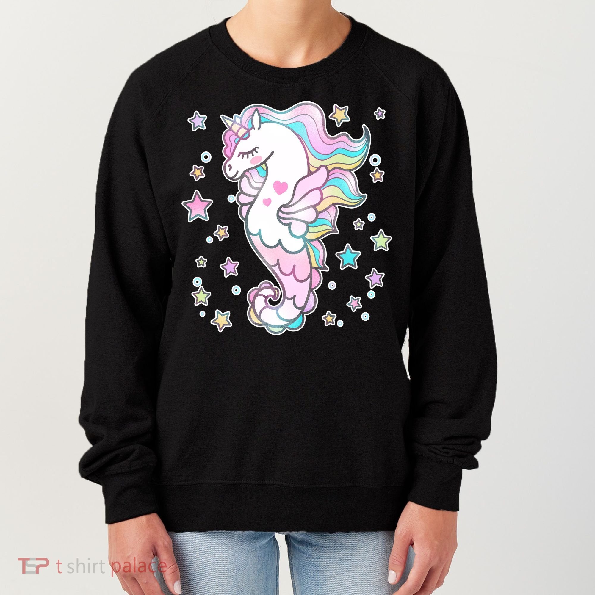 Cute Unicorn Seahorse Uni-Maid Women's Sweatshirt