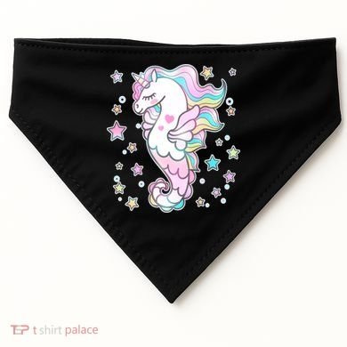 Cute Unicorn Seahorse Uni-Maid USA-Made Doggie Bandana
