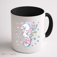 Cute Unicorn Seahorse Uni-Maid Coffee Mug thumb 1