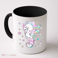 Cute Unicorn Seahorse Uni-Maid Coffee Mug thumb 0