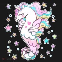 Cute Unicorn Seahorse Uni-Maid Ornament thumb 1