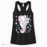 Cute Unicorn Seahorse Uni-Maid Women's Tank Top thumb 0