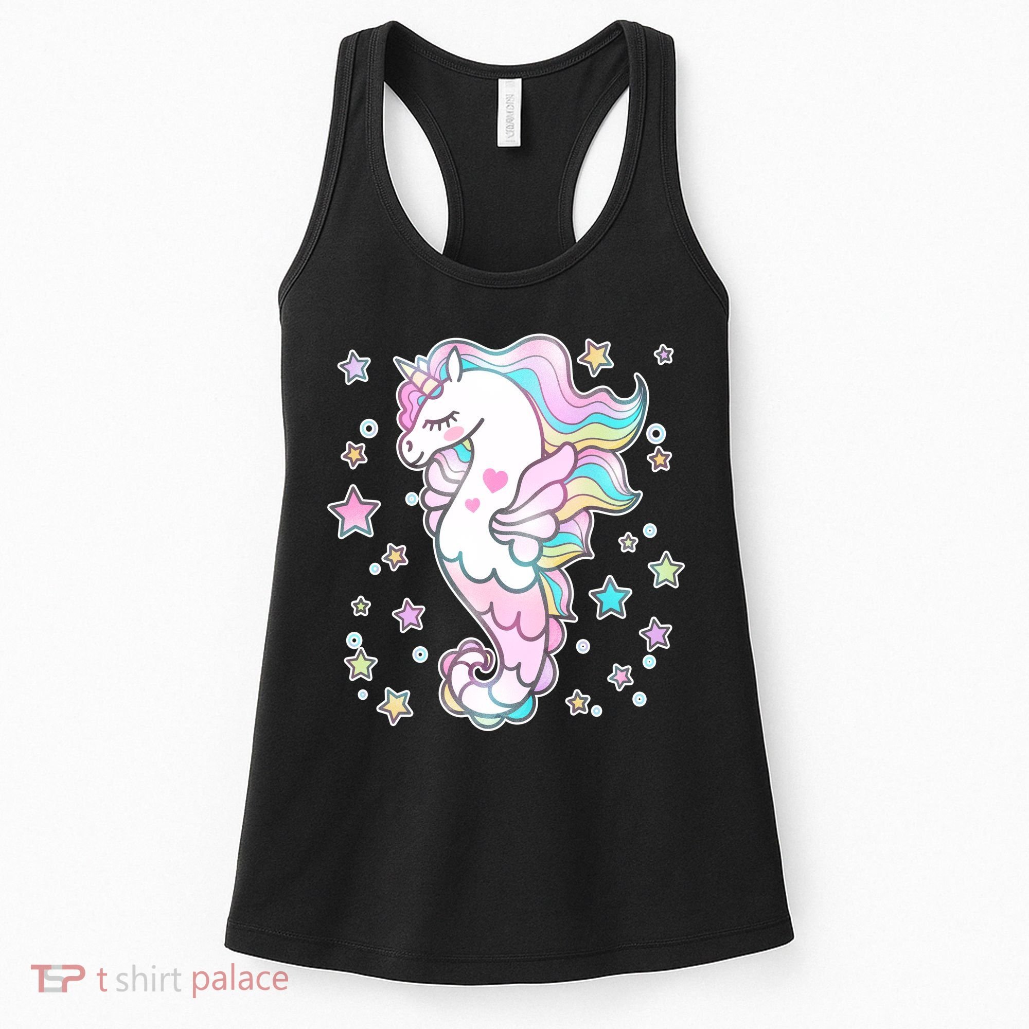 Cute Unicorn Seahorse Uni-Maid Women's Tank Top