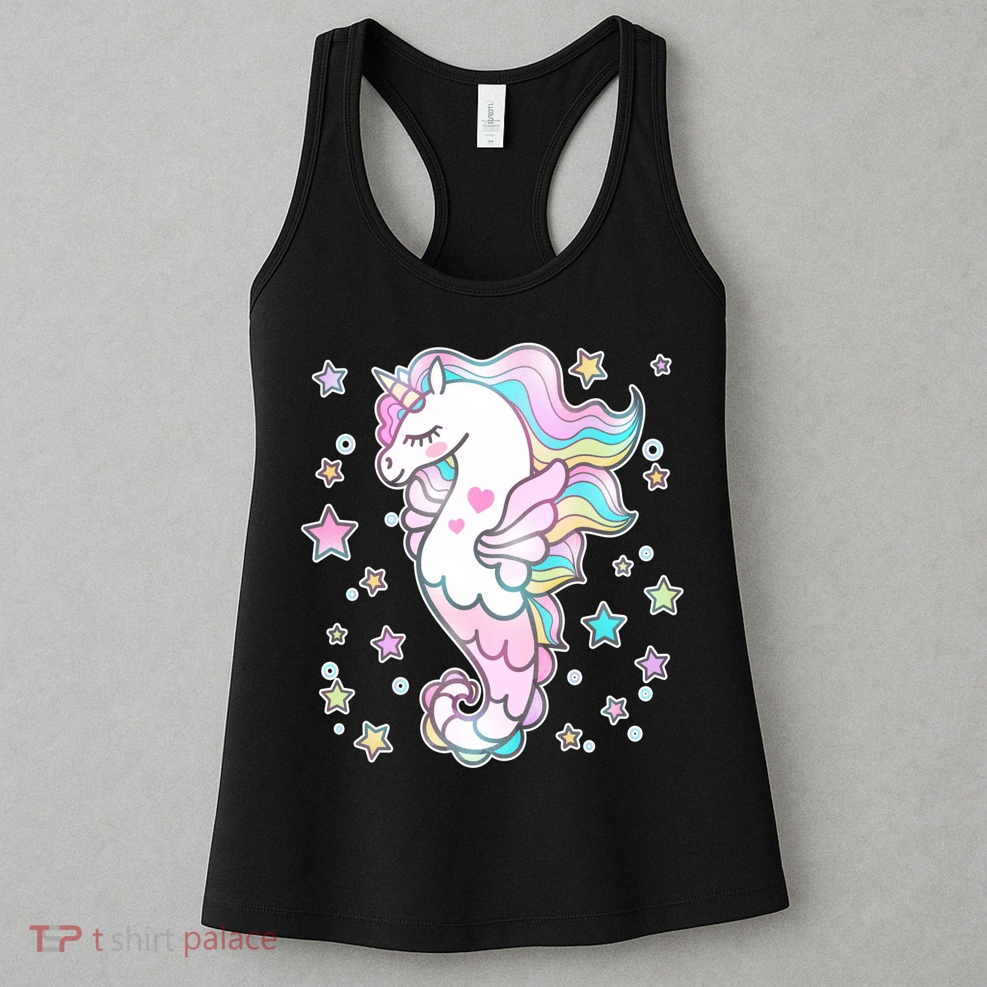 Cute Unicorn Seahorse Uni-Maid Women's Tank Top