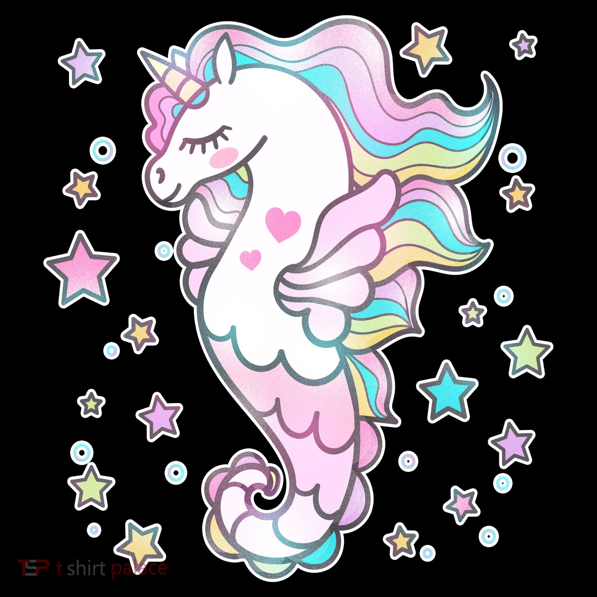Cute Unicorn Seahorse Uni-Maid Women's Tank Top