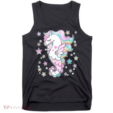 Cute Unicorn Seahorse Uni-Maid Tank Top