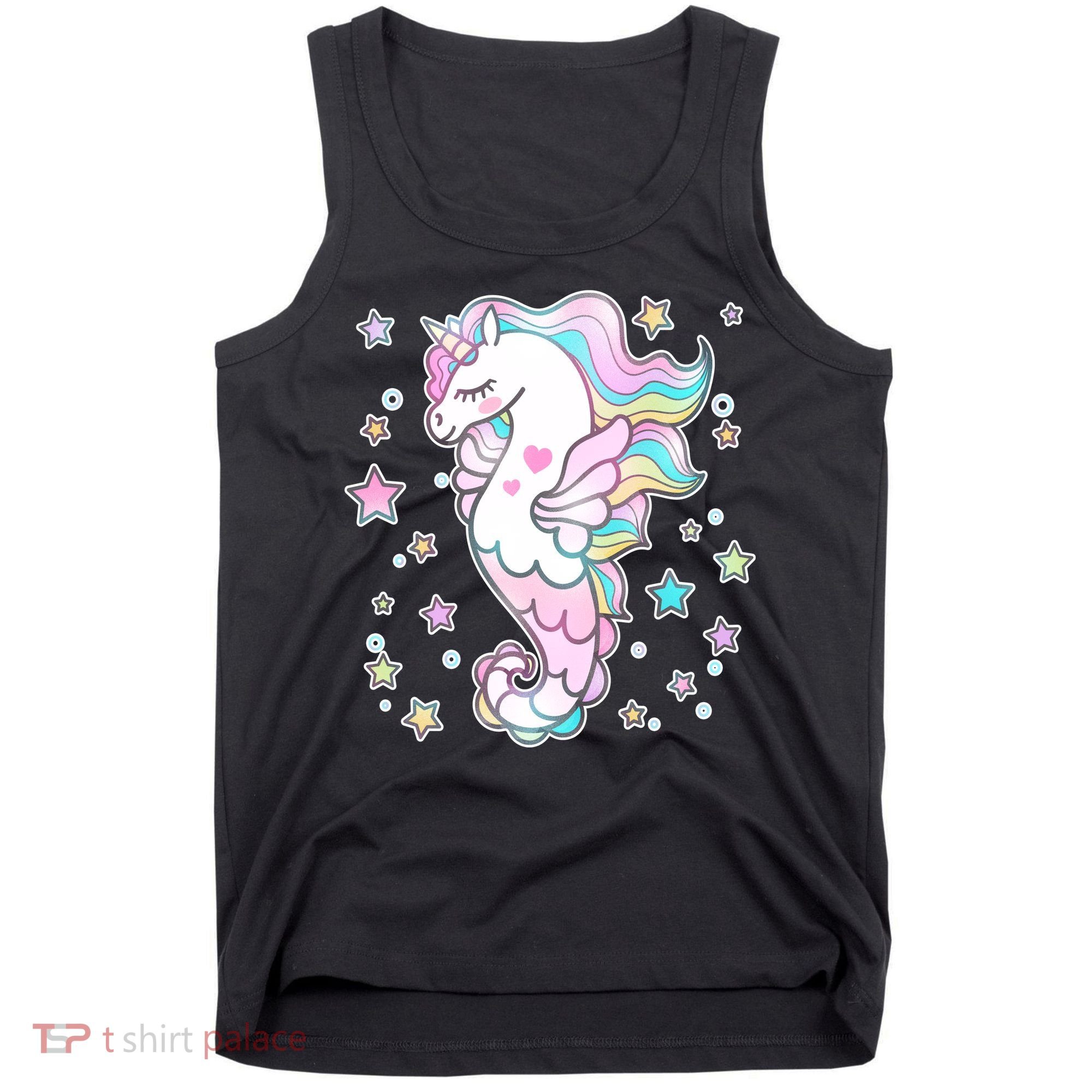Cute Unicorn Seahorse Uni-Maid Tank Top