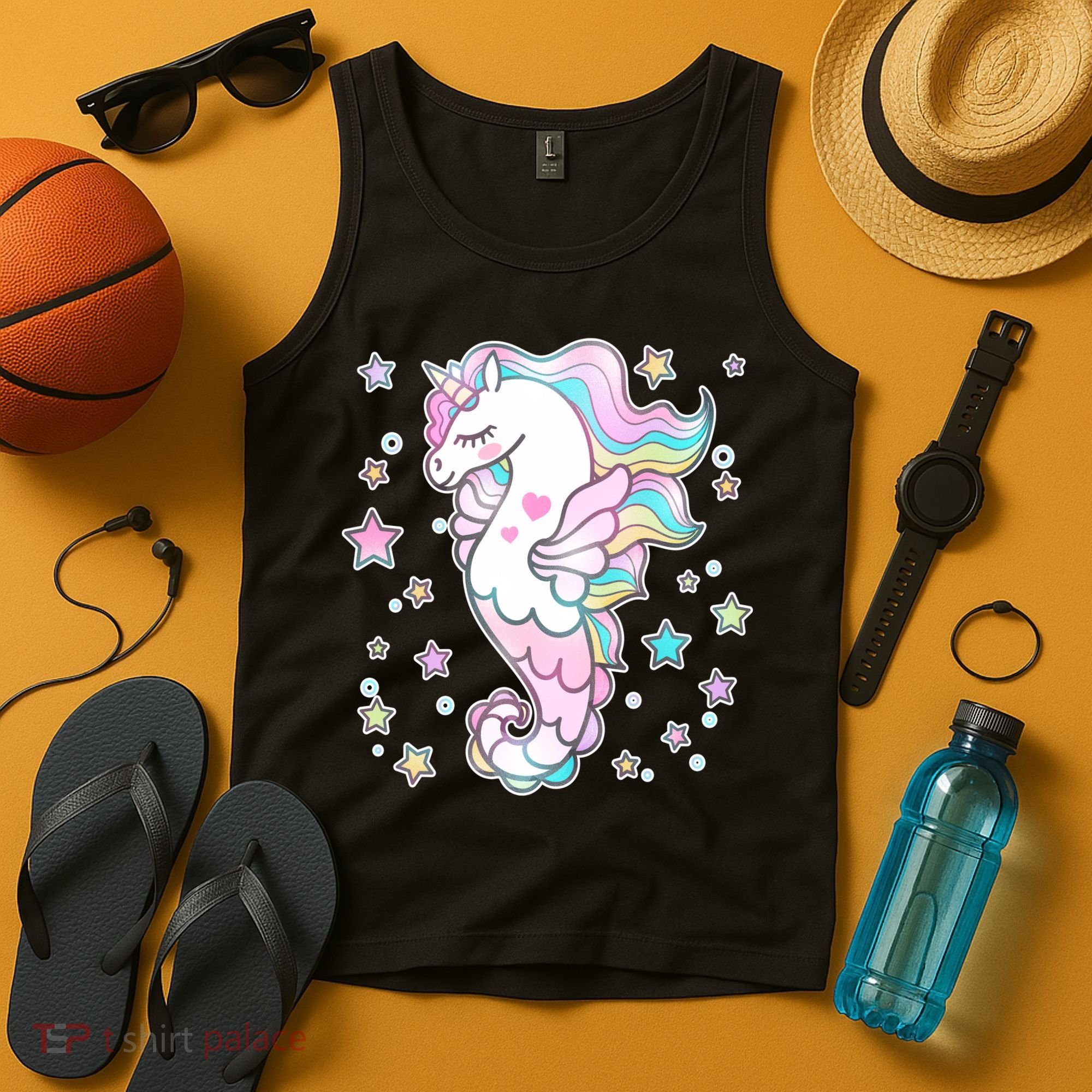 Cute Unicorn Seahorse Uni-Maid Tank Top