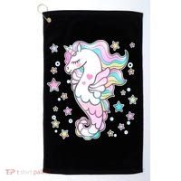 Cute Unicorn Seahorse Uni-Maid Golf Towel thumb 0