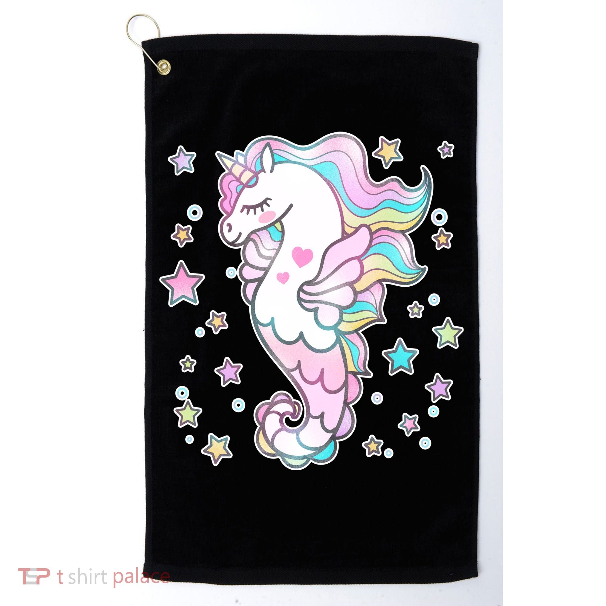 Cute Unicorn Seahorse Uni-Maid Golf Towel