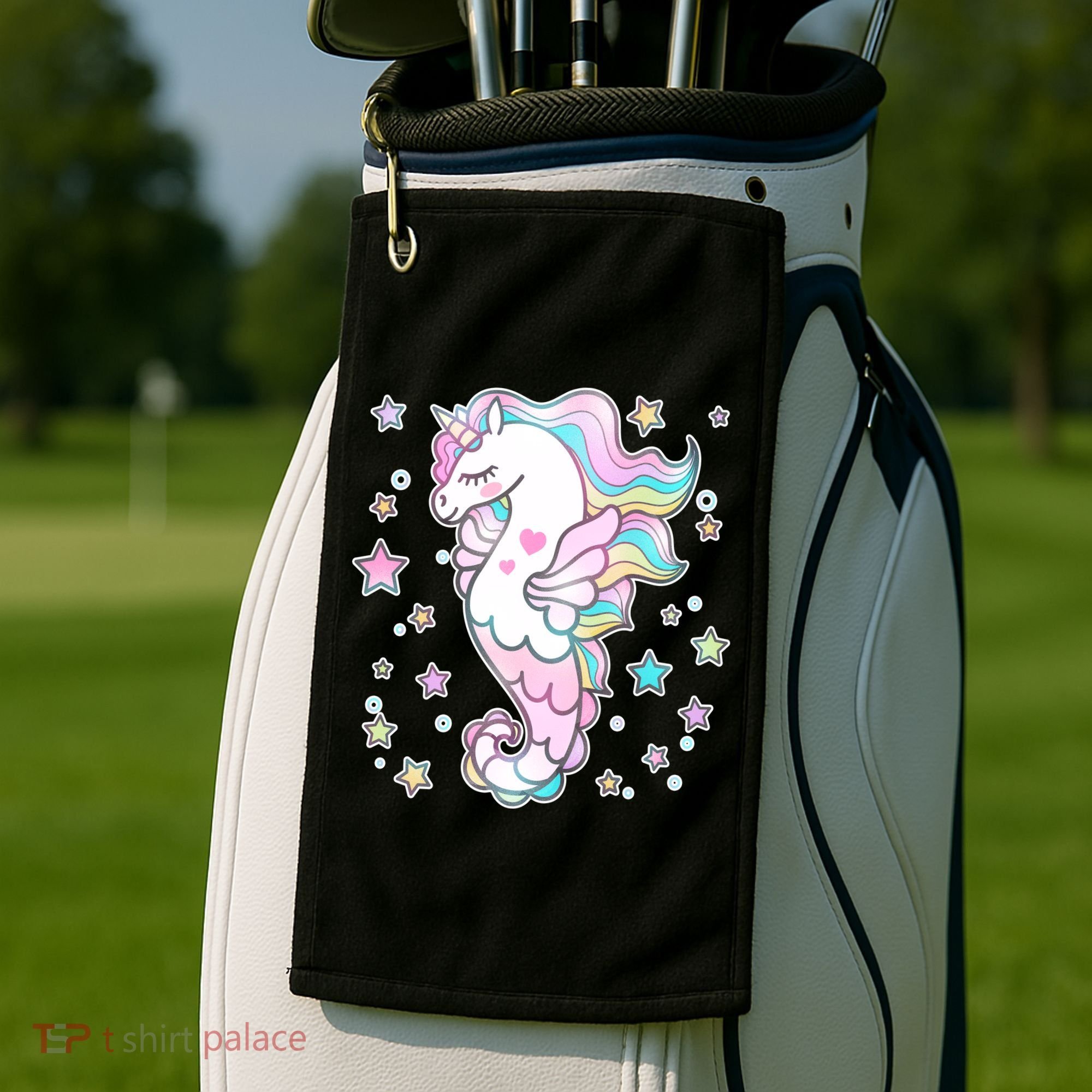 Cute Unicorn Seahorse Uni-Maid Golf Towel