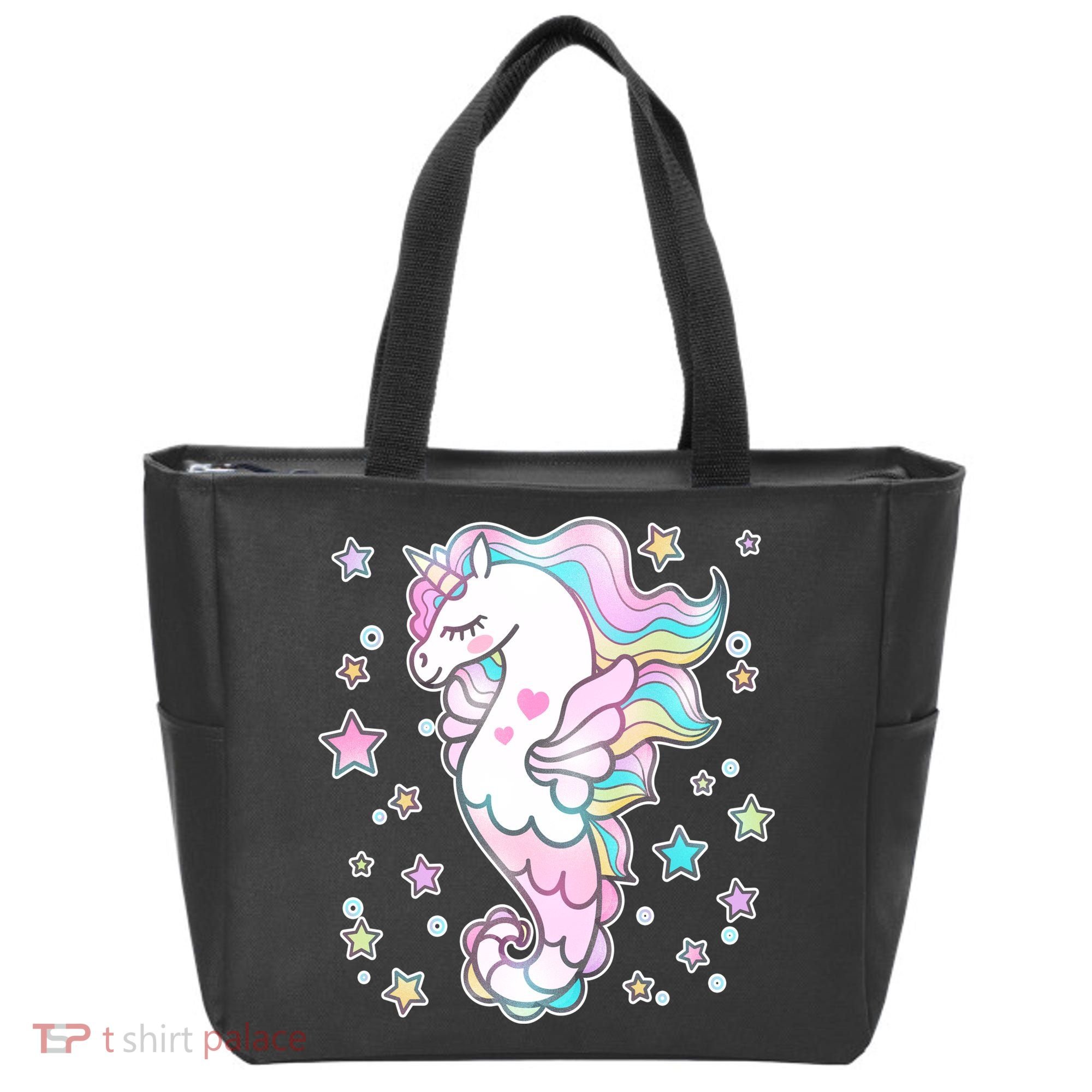 Cute Unicorn Seahorse Uni-Maid Tote Bag