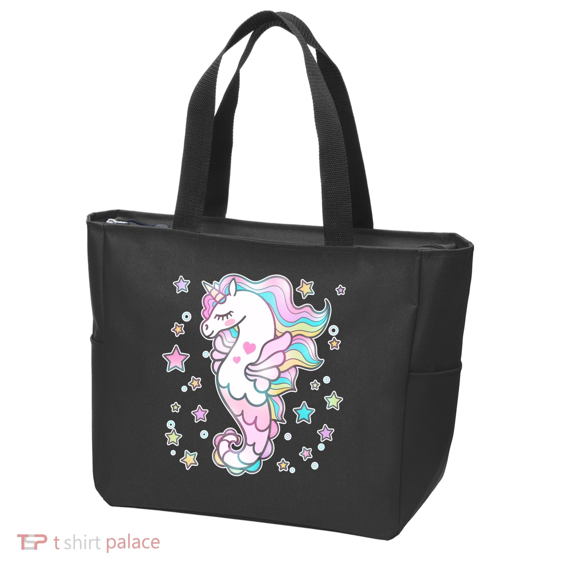 Cute Unicorn Seahorse Uni-Maid Tote Bag