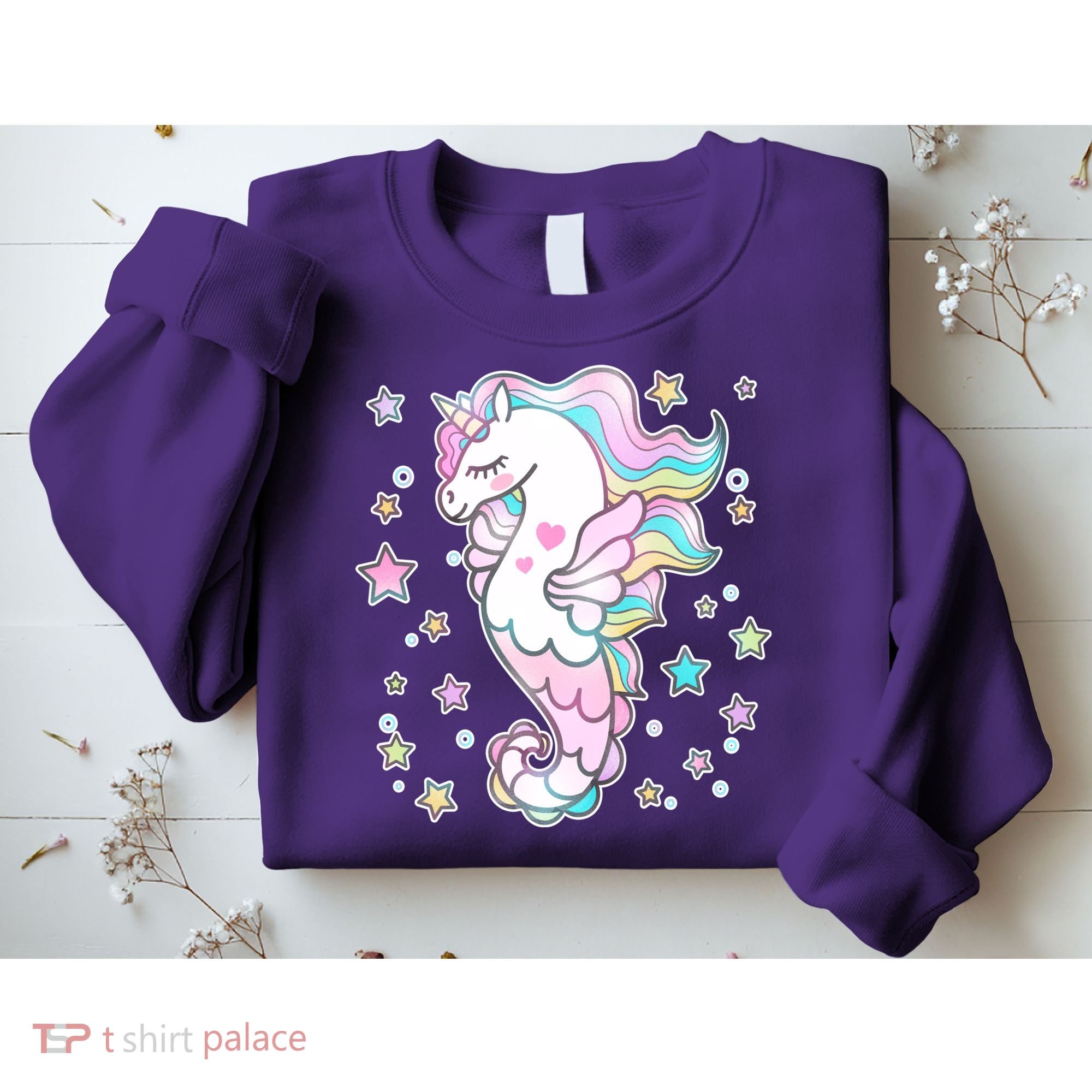 Cute Unicorn Seahorse Uni-Maid Sweatshirt