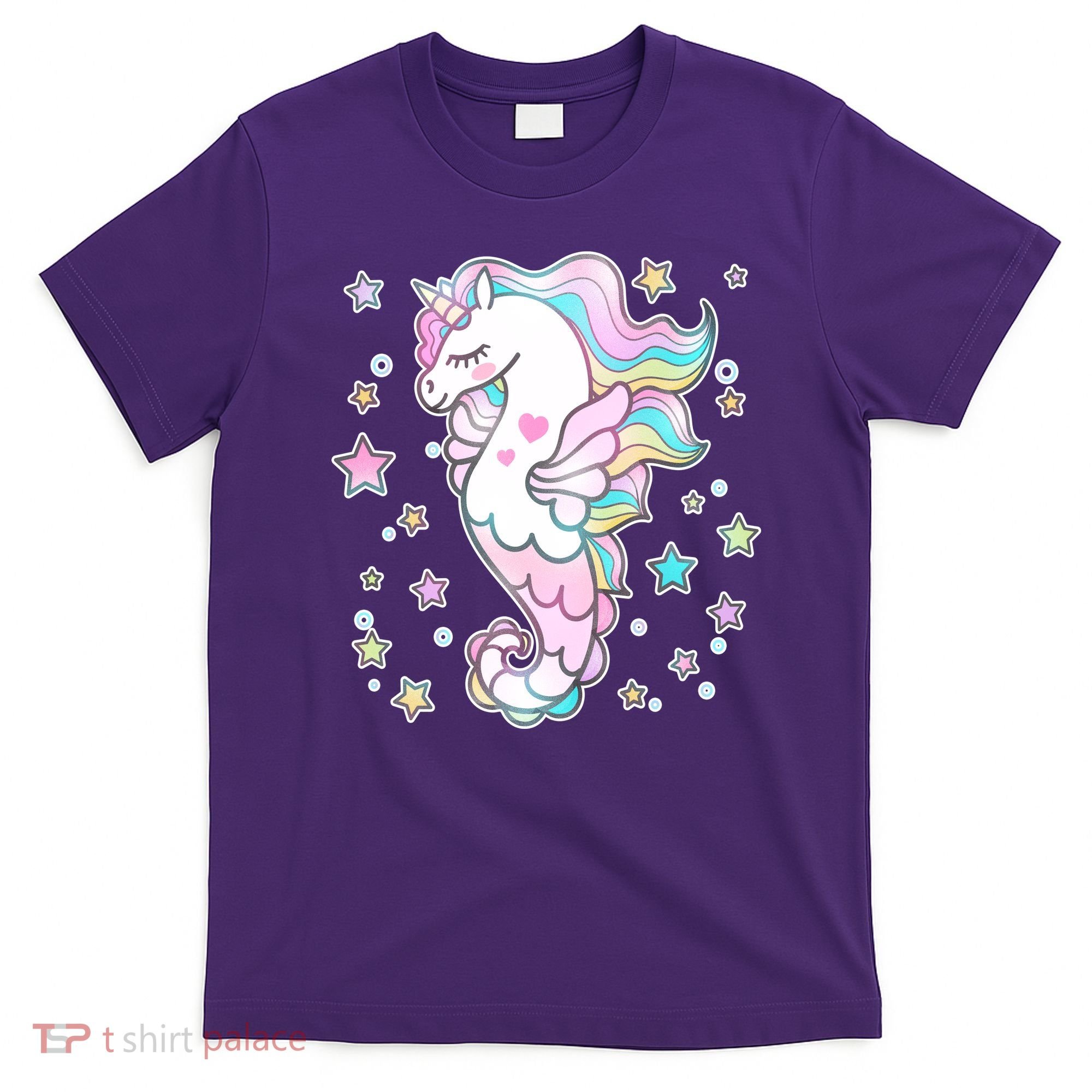 Cute Unicorn Seahorse Uni-Maid T-Shirt