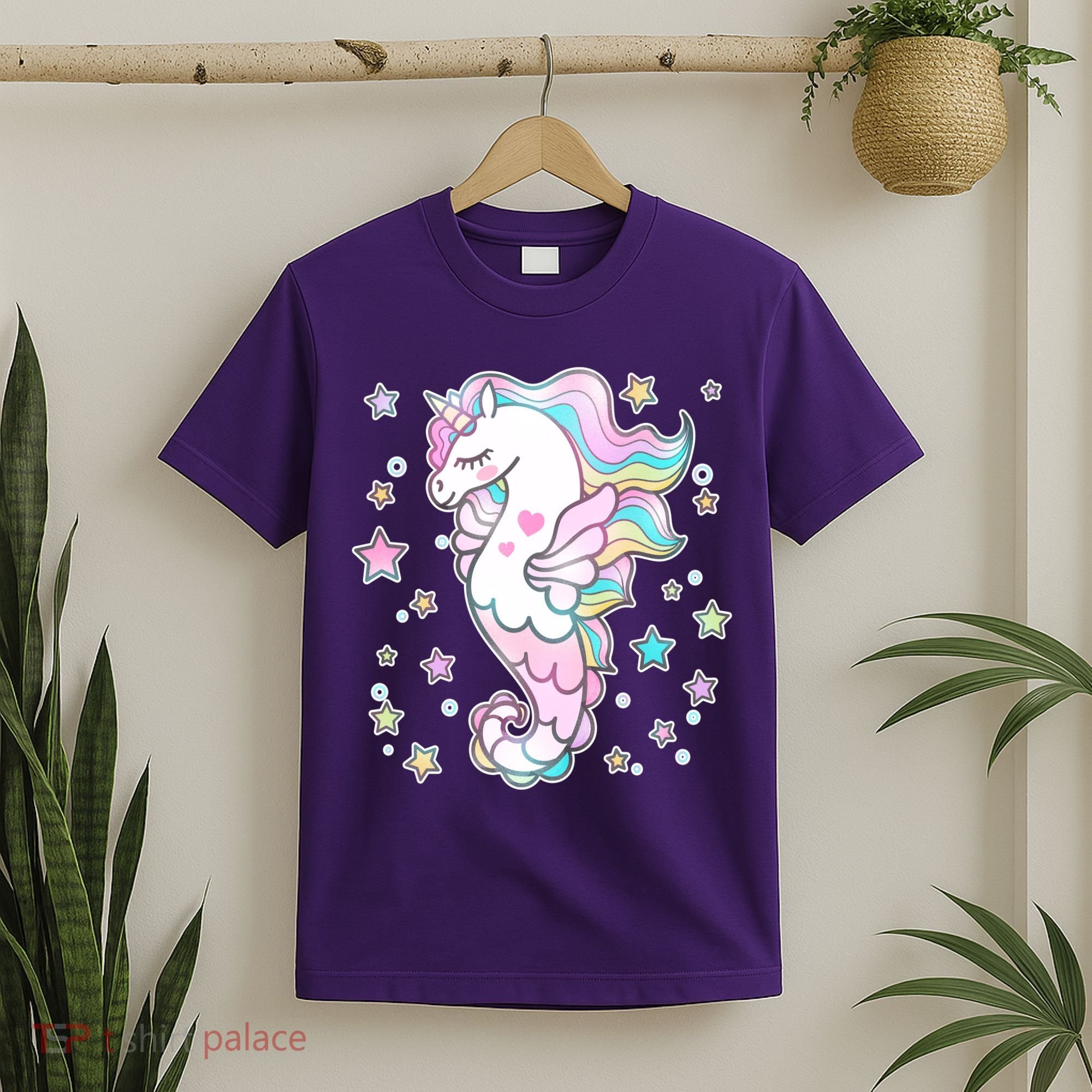 Cute Unicorn Seahorse Uni-Maid T-Shirt