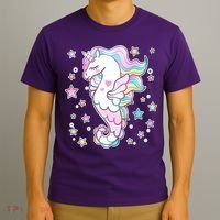 Cute Unicorn Seahorse Uni-Maid T-Shirt thumb 3