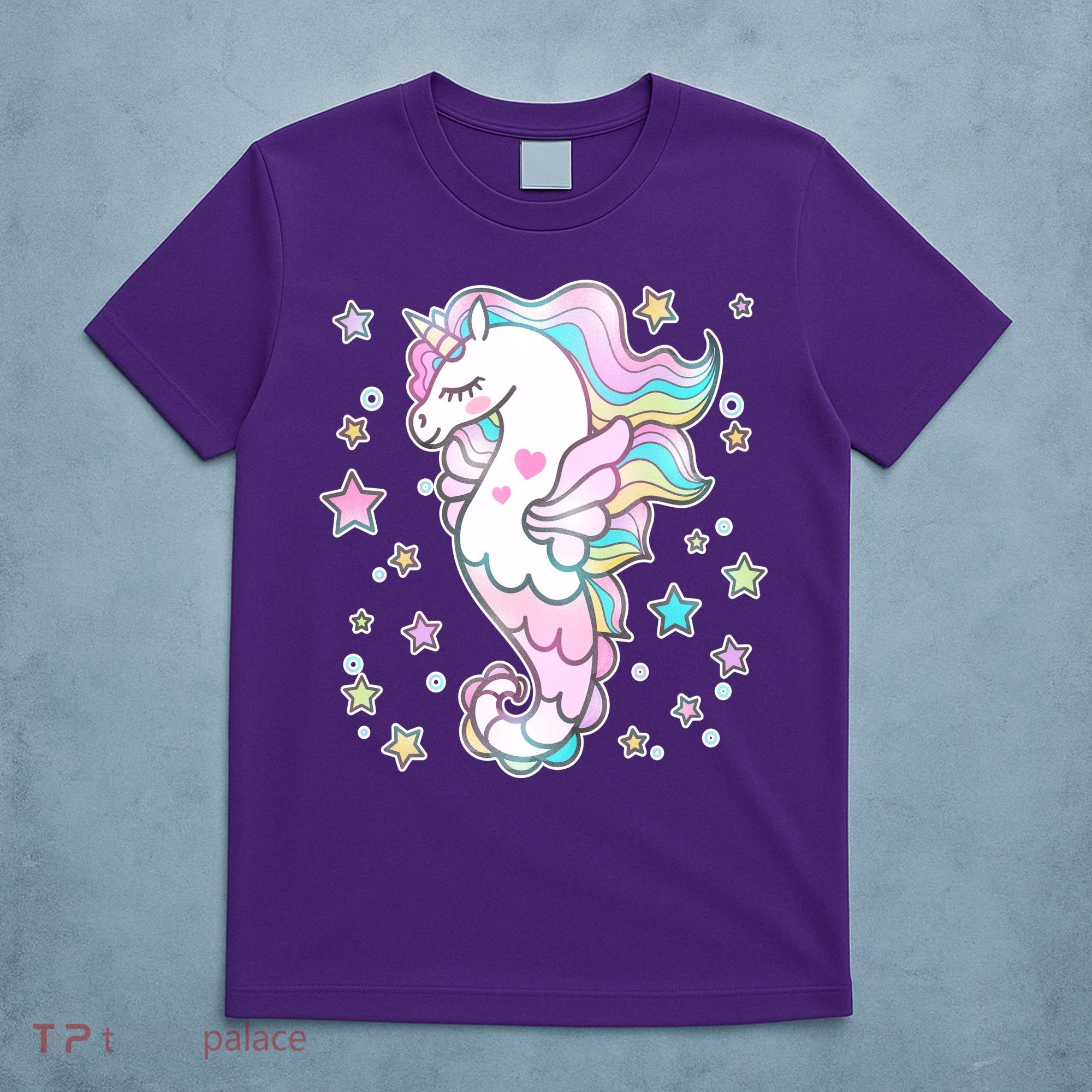 Cute Unicorn Seahorse Uni-Maid T-Shirt