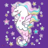 Cute Unicorn Seahorse Uni-Maid Coaster thumb 2
