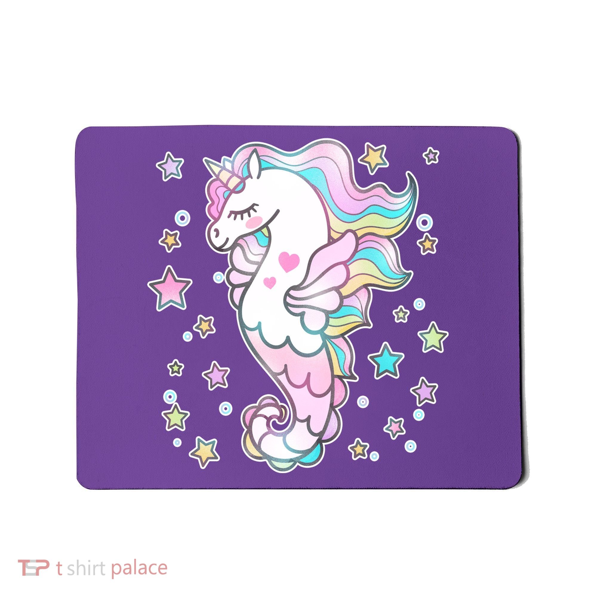 Cute Unicorn Seahorse Uni-Maid Mousepad