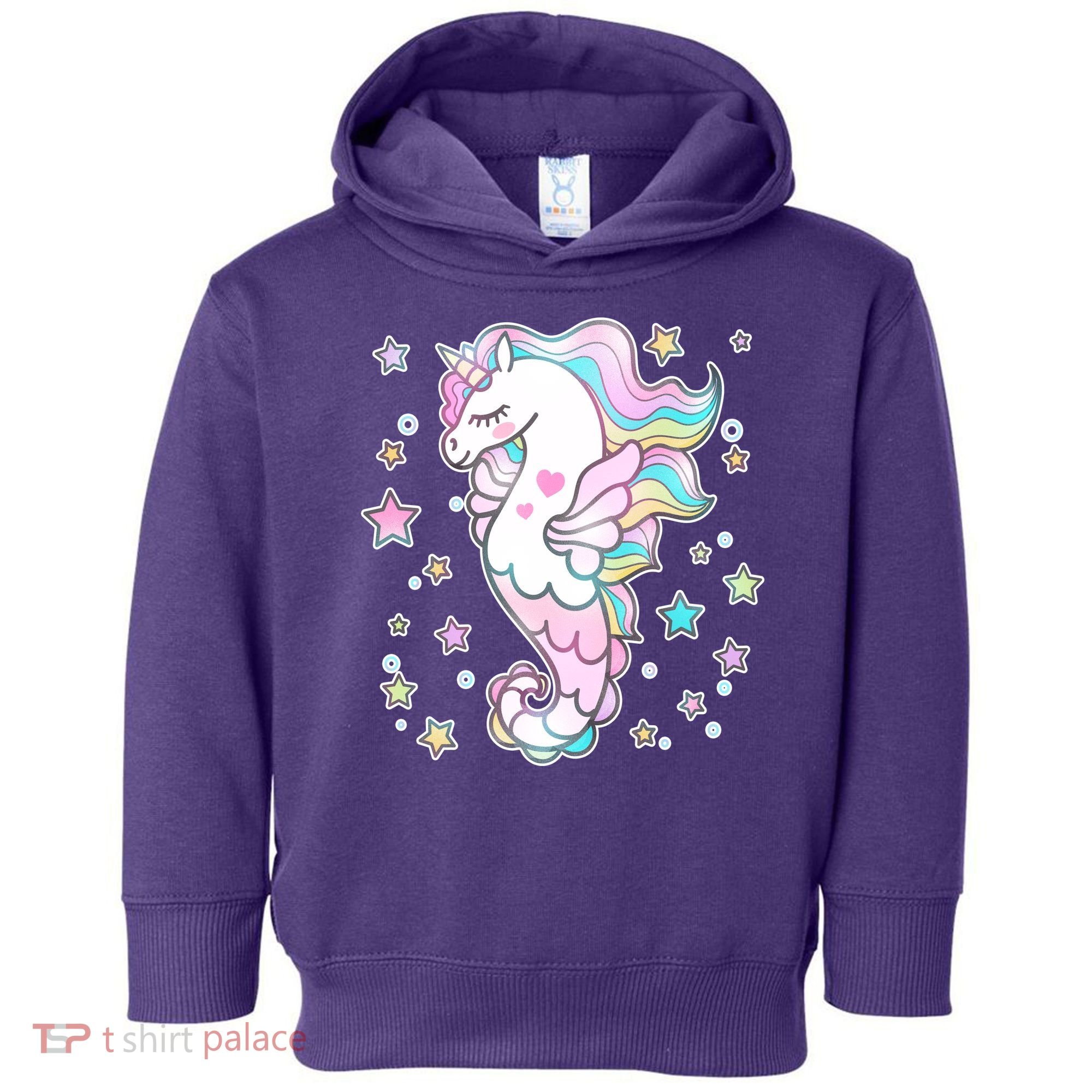 Cute Unicorn Seahorse Uni-Maid Toddler Hoodie